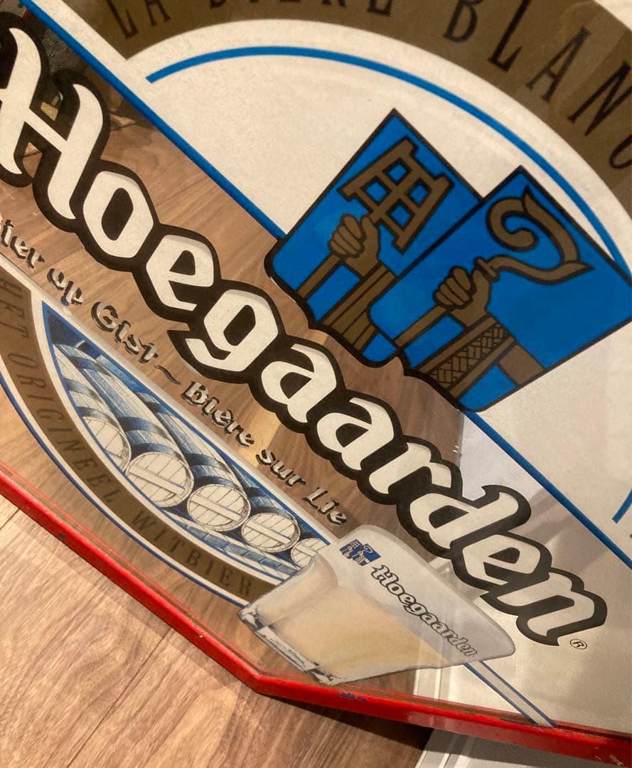 ヴィンテージ　ヒューガルデン アンティークサイン パブ ミラー 鏡