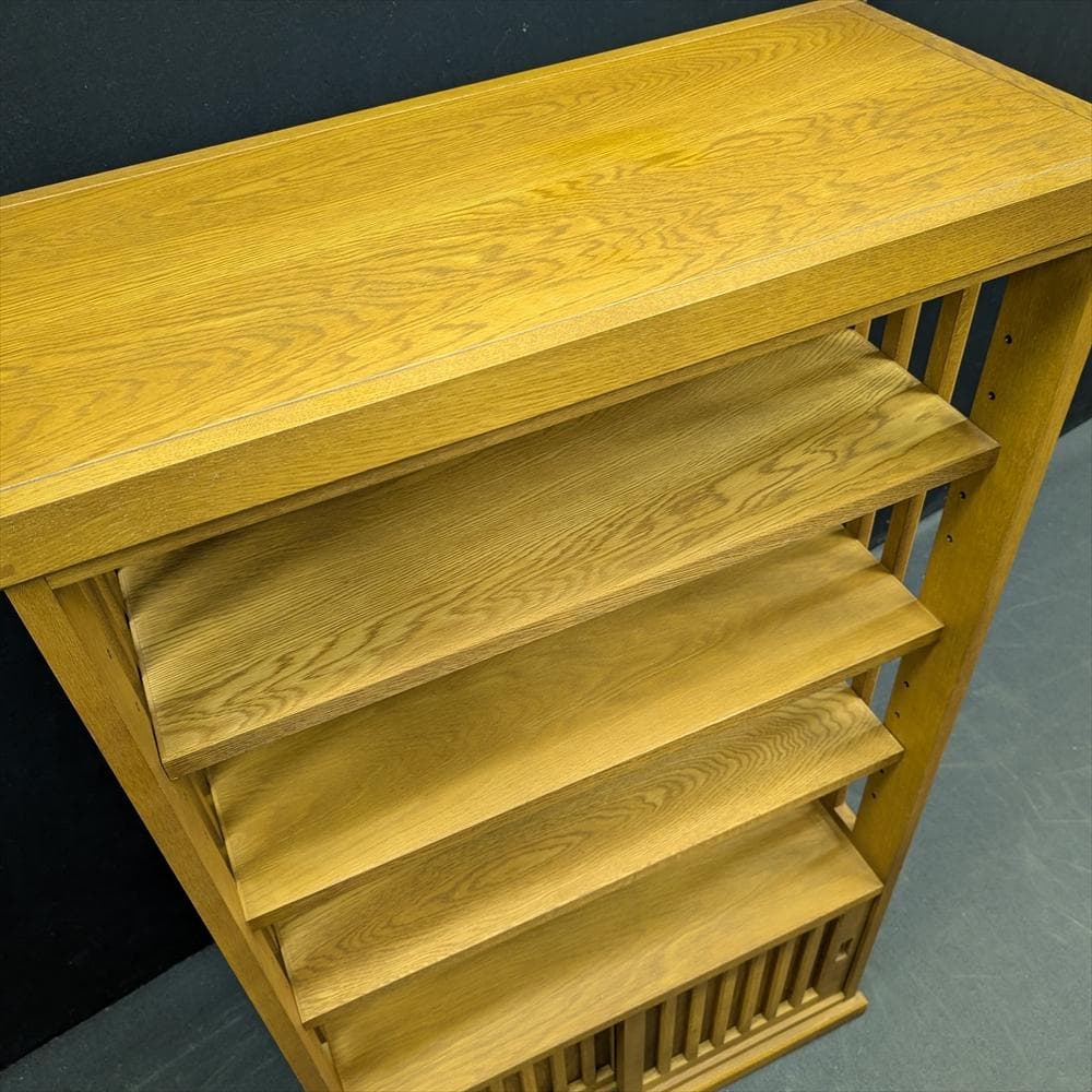 展示品　北海道 旭川家具　北樹　すのこ棚　楢 ナラ材　飾り棚　茶棚　キャビネット