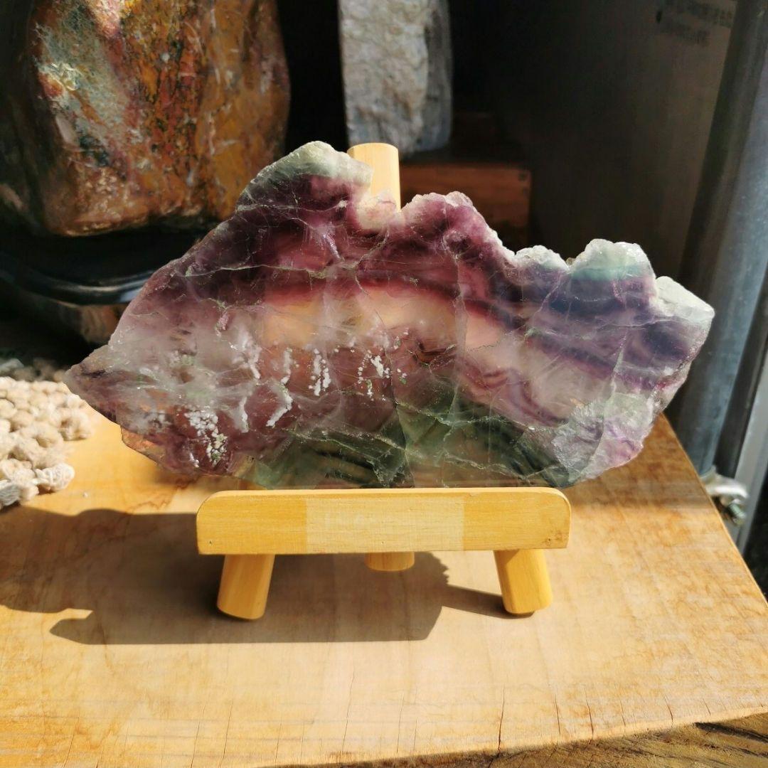 フローライト　1196グラム　鑑賞石　石 置物　オブジェ　インテリア