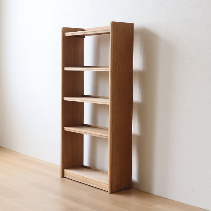 アンティーク 本棚 書棚 無垢材 無塗装 ラワン 古家具 昭和レトロ