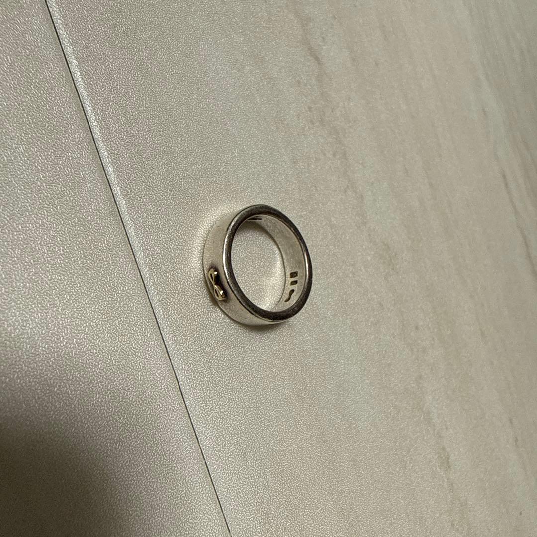 WAKAN SILVER SMITH R-22 K18マーク付き平打ちリング