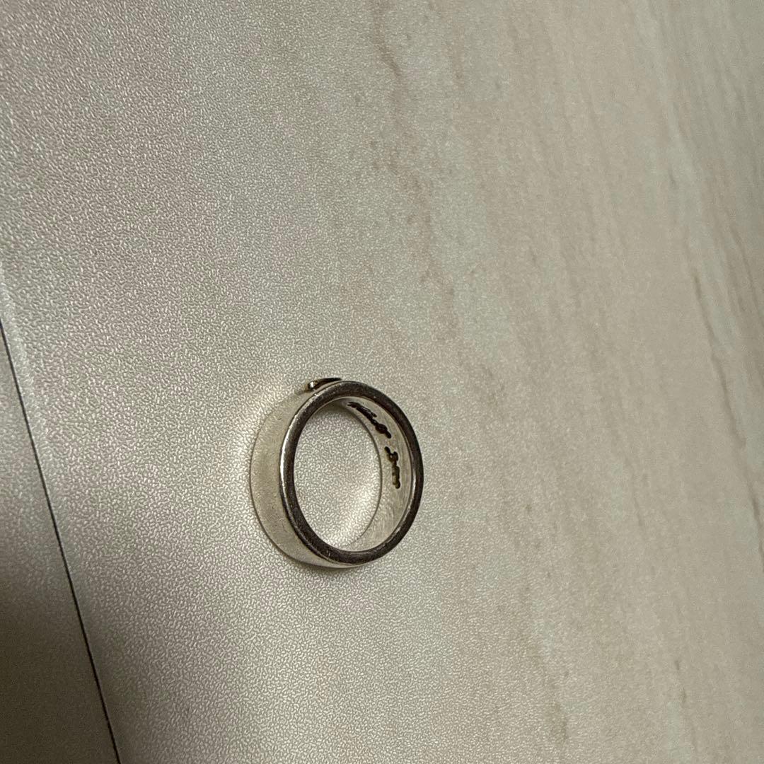 WAKAN SILVER SMITH R-22 K18マーク付き平打ちリング