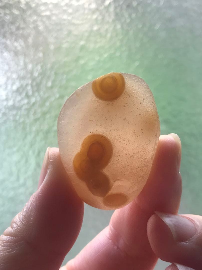 ゴビ石−1405 ゴビ瑪瑙　花眼　原石　金眼