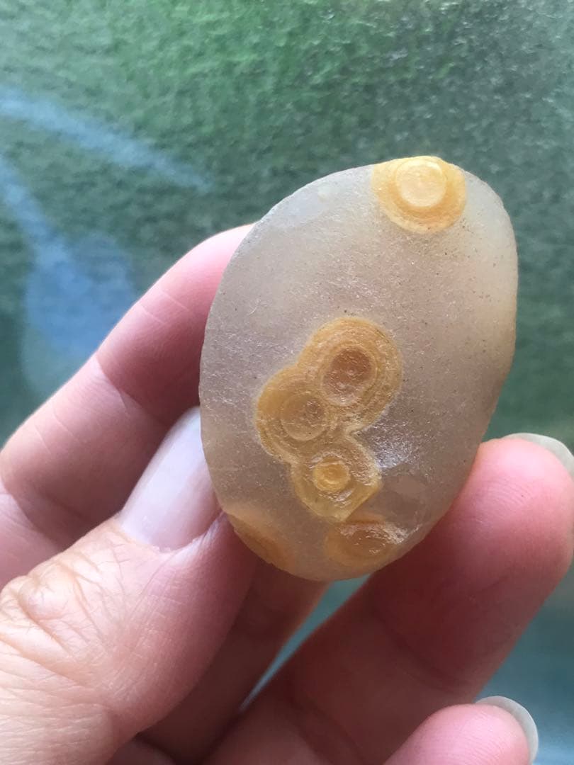 ゴビ石−1405 ゴビ瑪瑙　花眼　原石　金眼