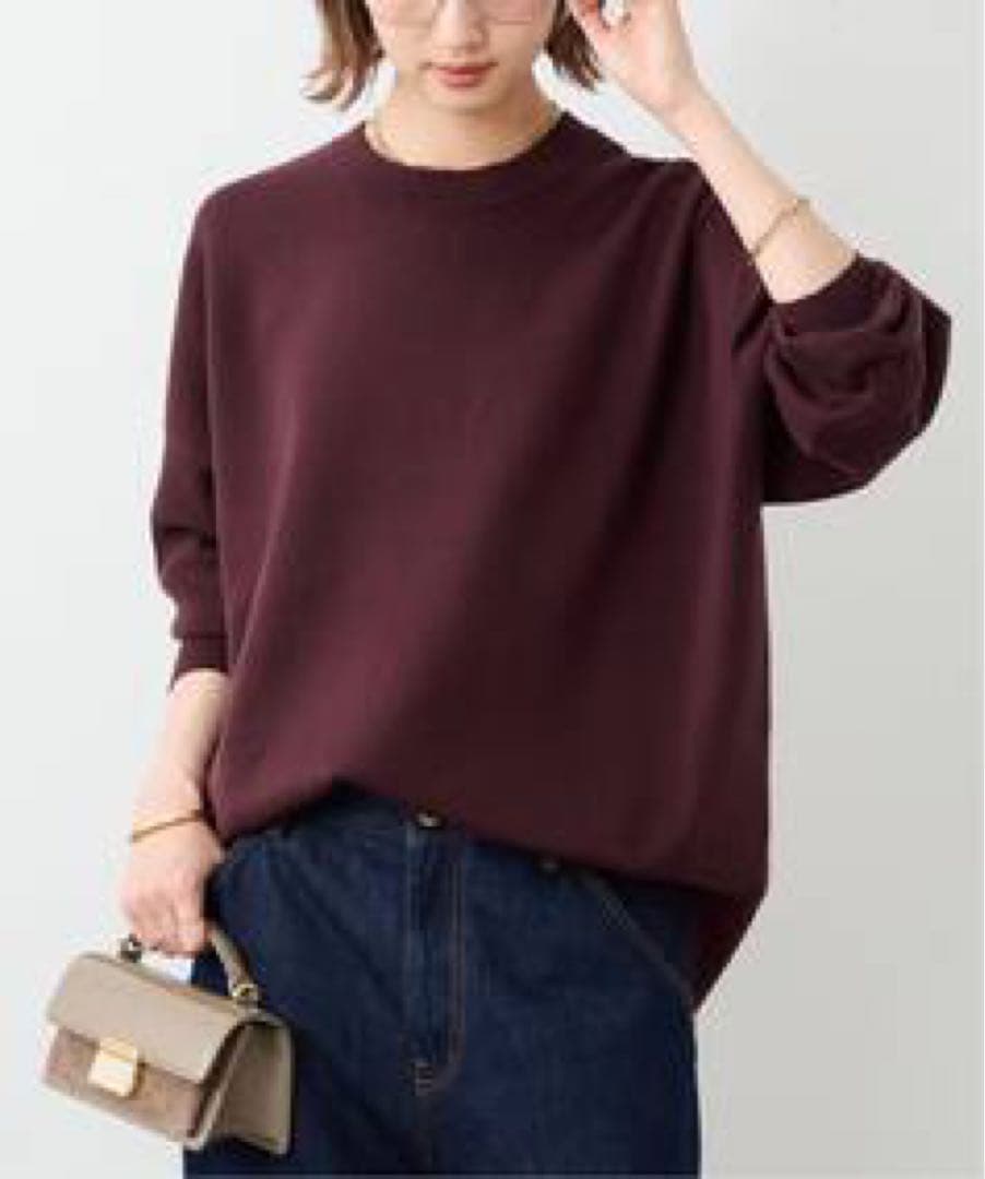 ドゥーズィエムクラス　ボルドーニット