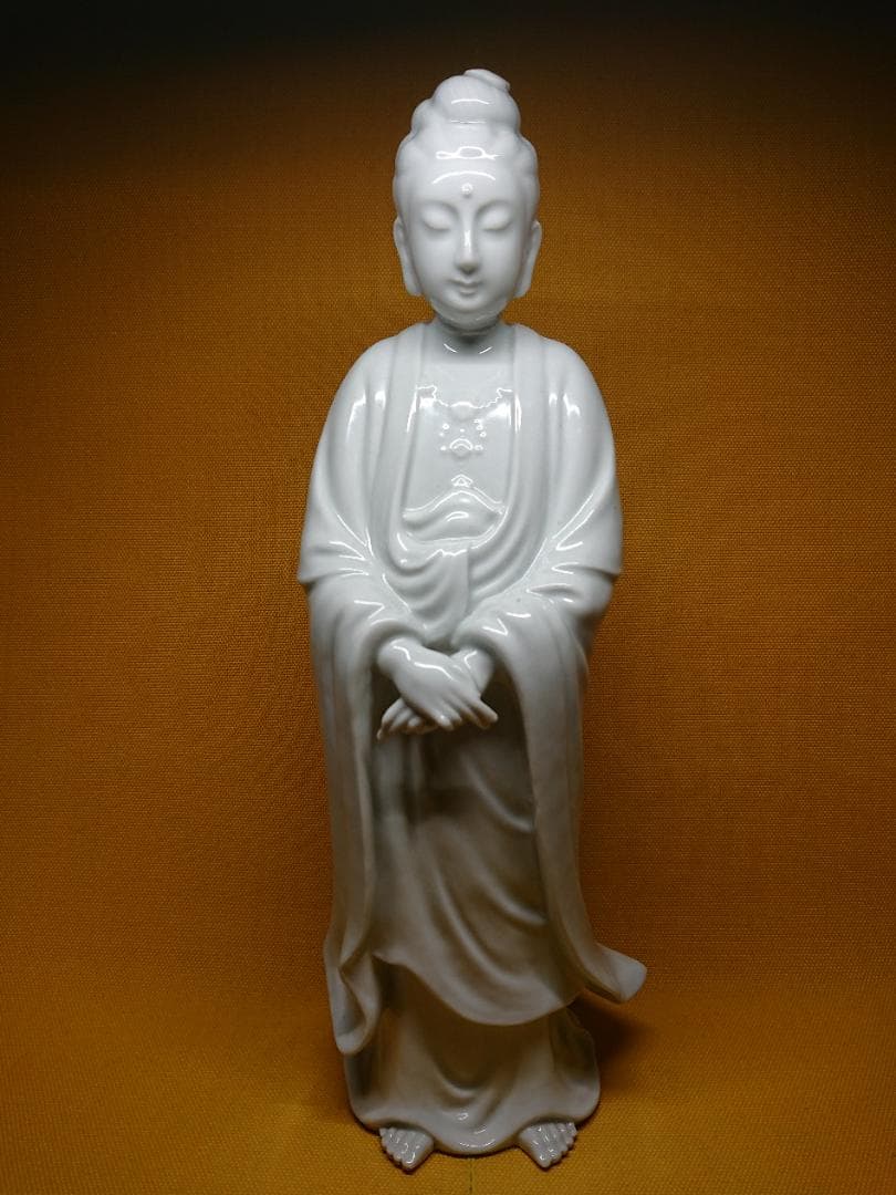 仏教美術　観音　陶器　オブジェ　置物　インテリア　工芸品　美術品　A1011