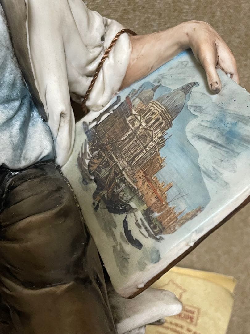 カポディモンテ　置物　画家　アーティスト　絵描き　ポーセリン