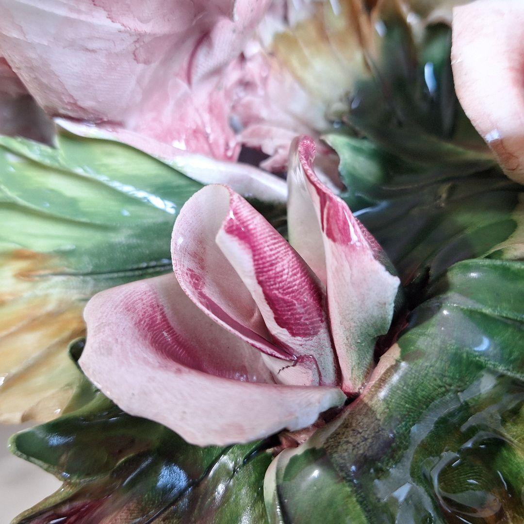 イタリア製 輸入雑貨 カポディモンテ焼き 磁花 ローズ リビングスタジオ