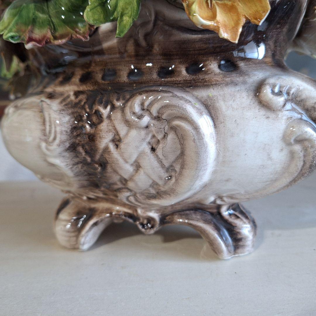 イタリア製 輸入雑貨 カポディモンテ焼き 磁花 ローズ リビングスタジオ