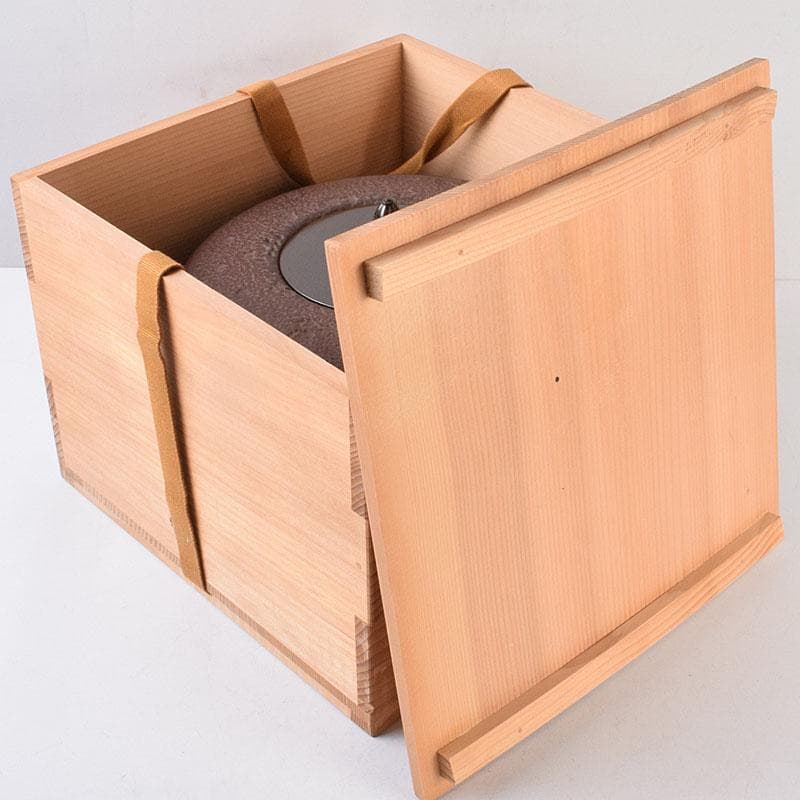 煎茶道具　佐藤浄清作　了々斎好　刷毛目　風炉釜　鉄釜　共布共箱　M　R9052H