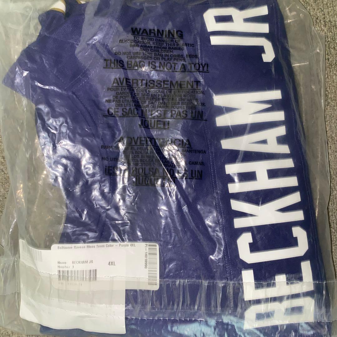 ［新品］NFL ボルチモア・レイブンズ ベッカム・ジュニア ユニフォーム 4XL