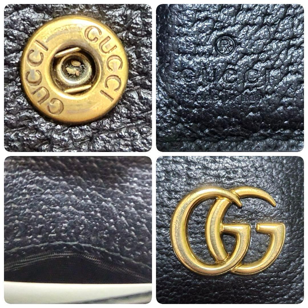 ✨未使用級　付属品完備✨グッチ　二つ折り　小銭入れ　マーモント　ブラック　レザー