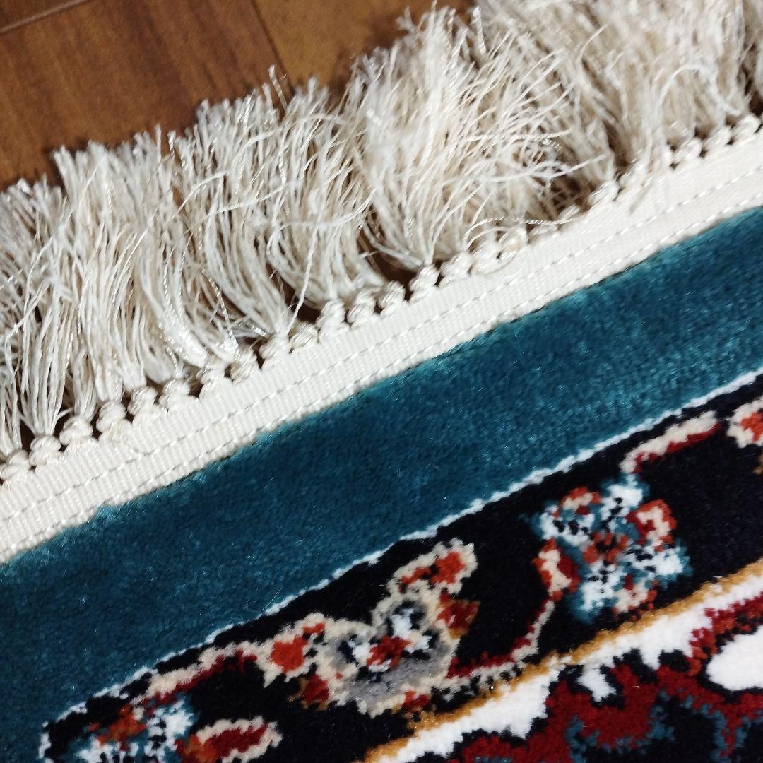 希少　トルコ絨毯　ラグ　ブルー系