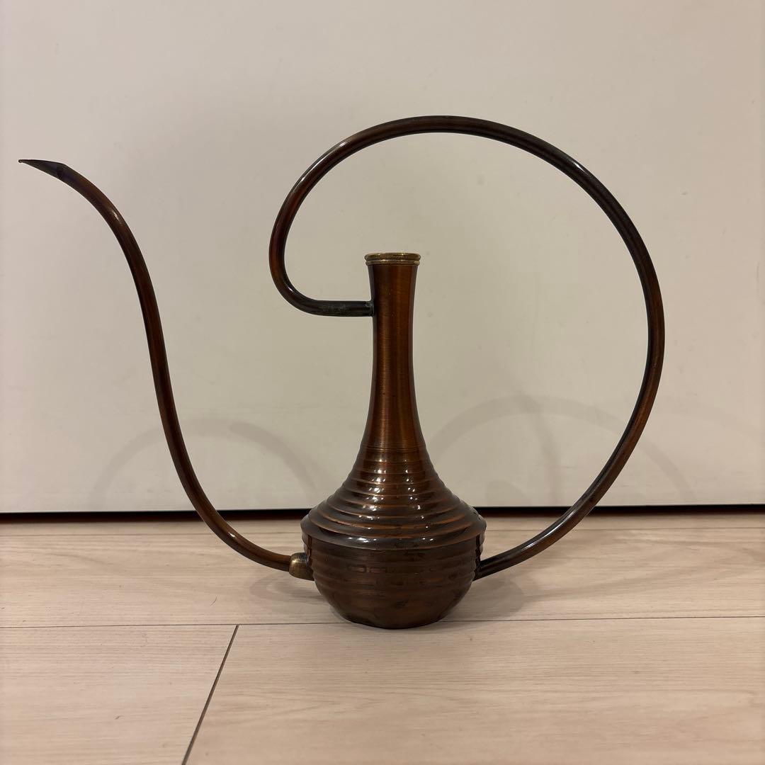 ブロンズ製 曲線花器 水差し　約30cm