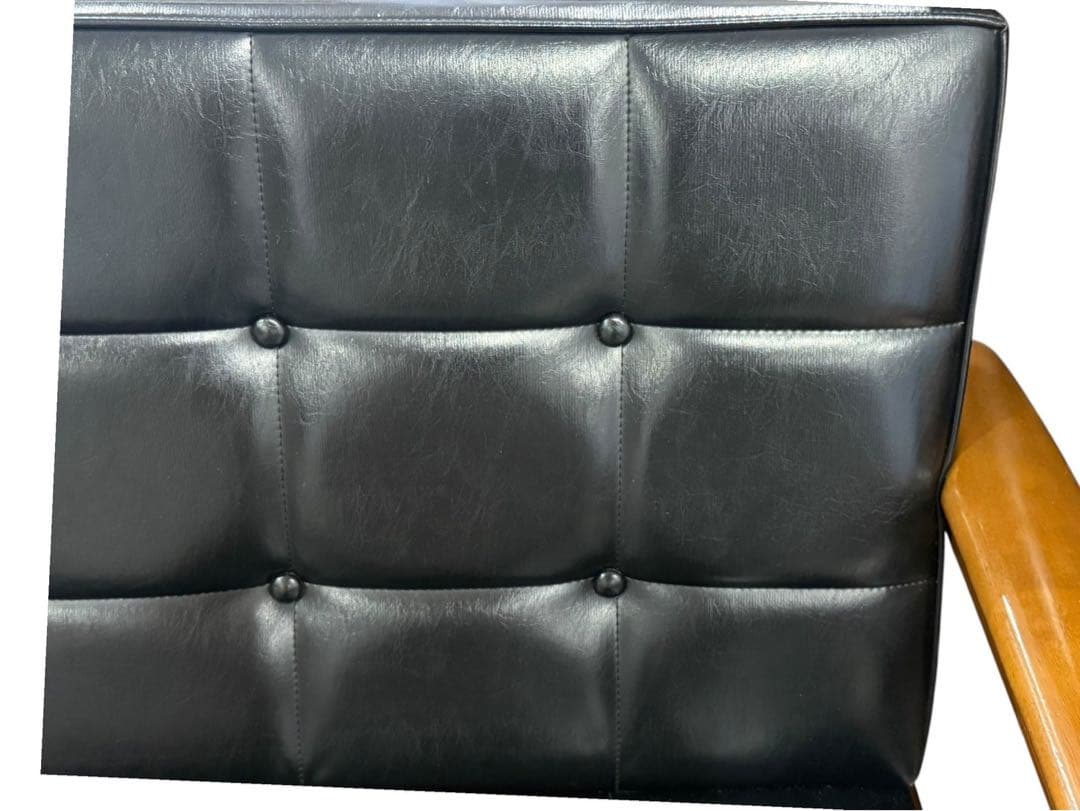 ◯①カリモク60 Kチェア 2シーター 2人掛け ブラック レザー ソファのみ