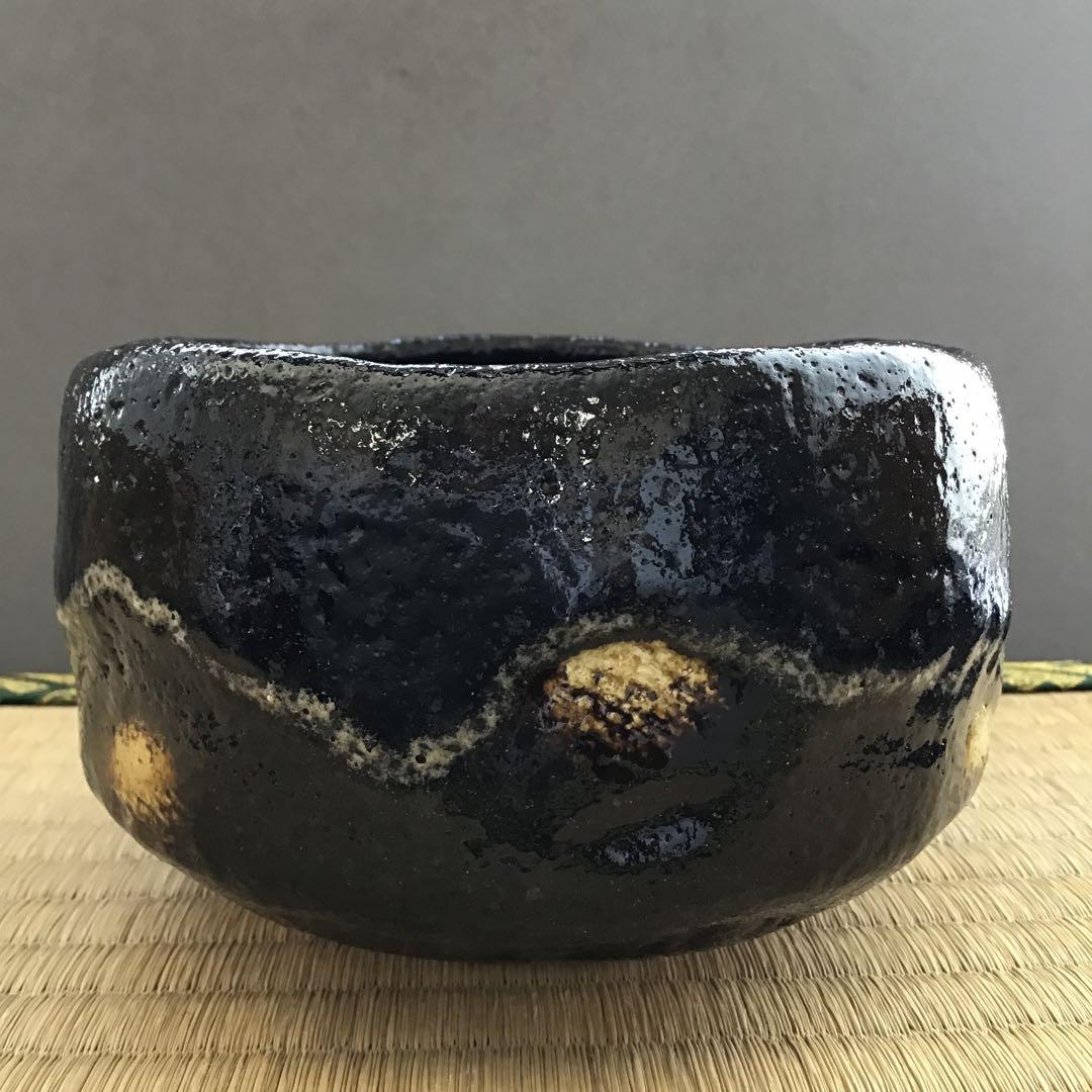 茶道具　黒茶盌　幕釉黒楽　小川裕起夫(長楽の息子)作　共箱　S5CW