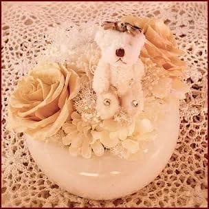 プリザーブドフラワーアレンジメント ラウンド ベア