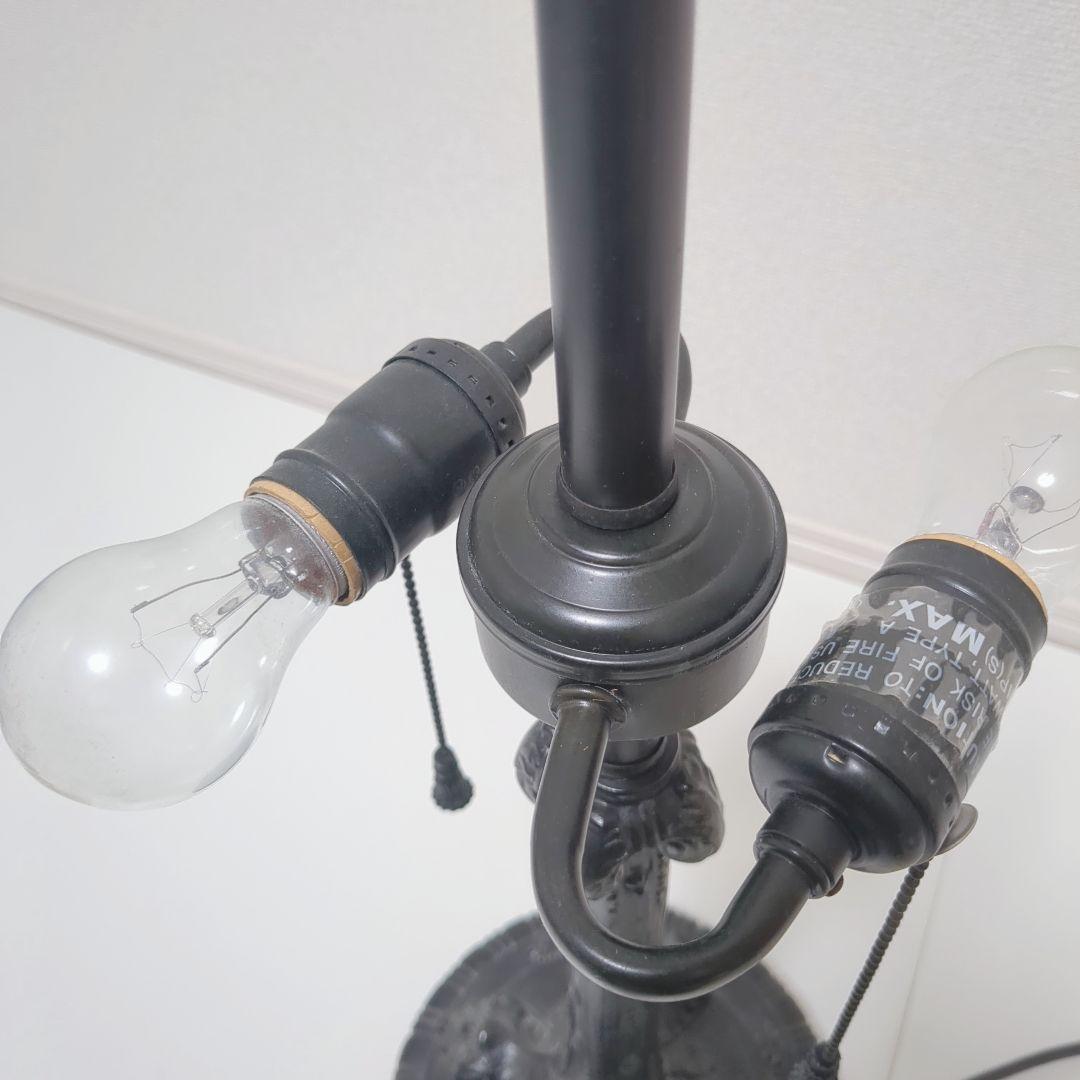 【希少】アンティーク　ヴィンテージ　ステンドグラスランプ 照明　2灯