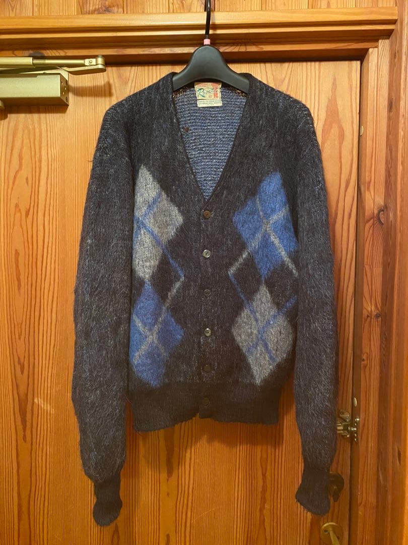 Rosati アーガイルカーディガン M ネイビー/ブルー