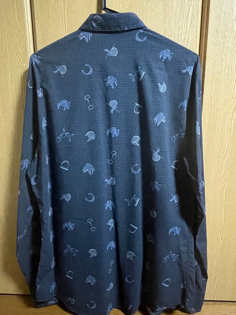 Bamiki  HERMES ダークブルー プリントシャツ