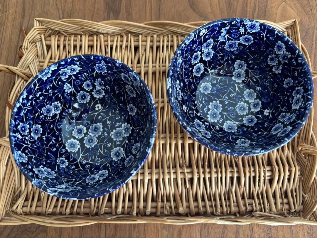 Burleigh /ブルーキャリコ ・シュガーボウル・ 2個セット