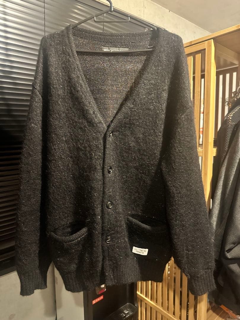 ワコマリアカーディガンBlack×rainbow