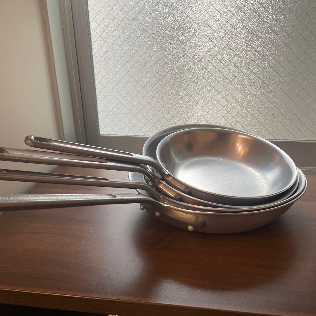 アルミ製浅型フライパン4枚セット