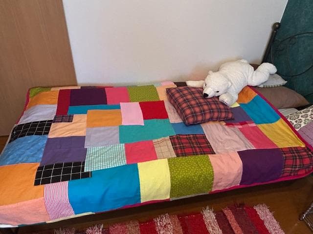 ハンドメイドhandmade★カラフルパッチワークのマルチカバー