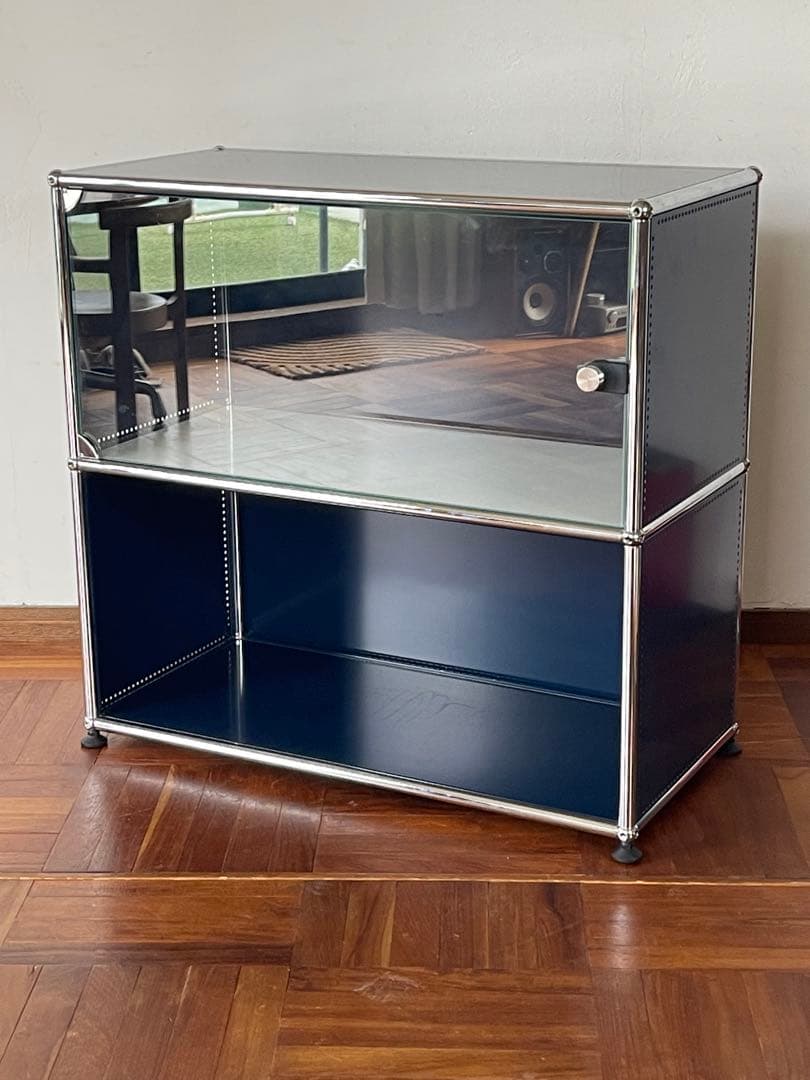 USM ハラー システム 1列 2段 ガラスドア キャビネット