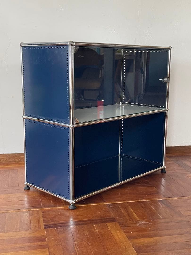 USM ハラー システム 1列 2段 ガラスドア キャビネット