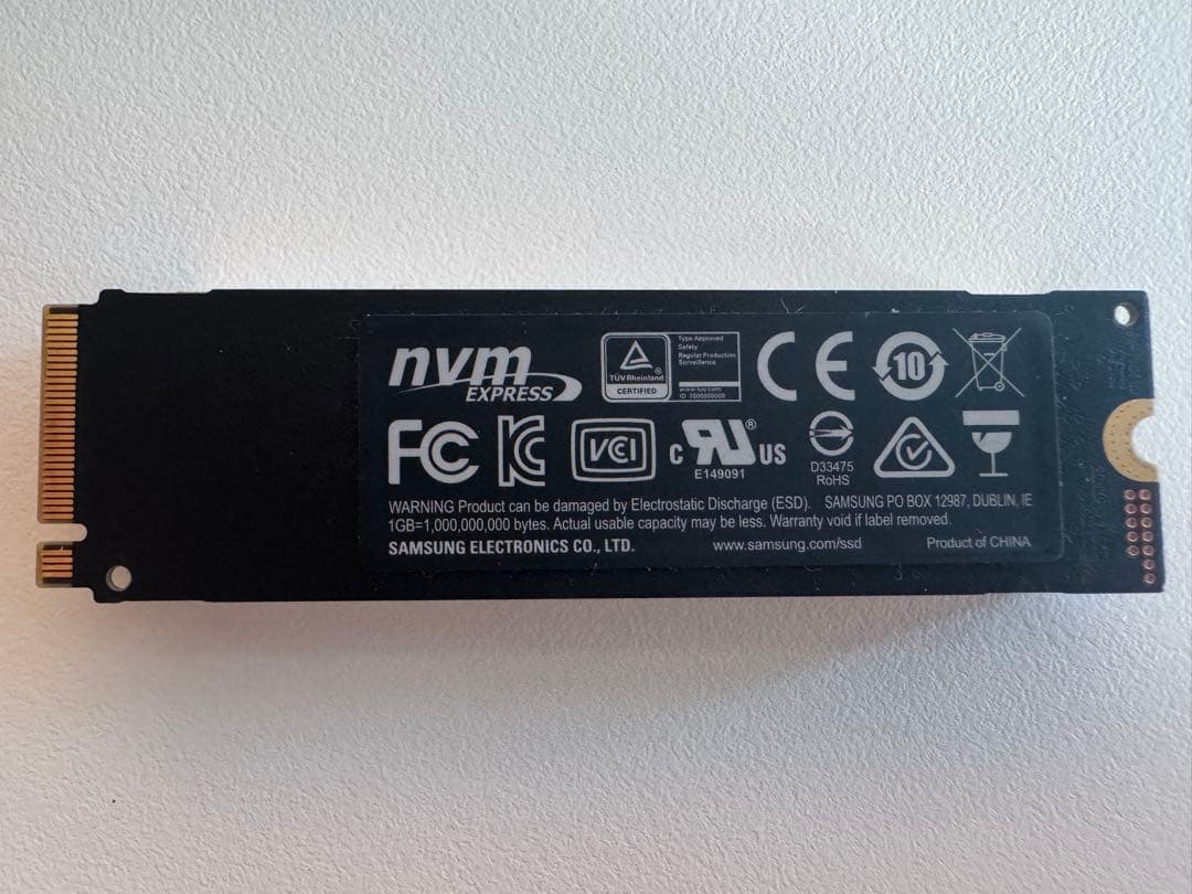 M.2 Samsung SSD 970 EVO Plus 512GBヒートシンク