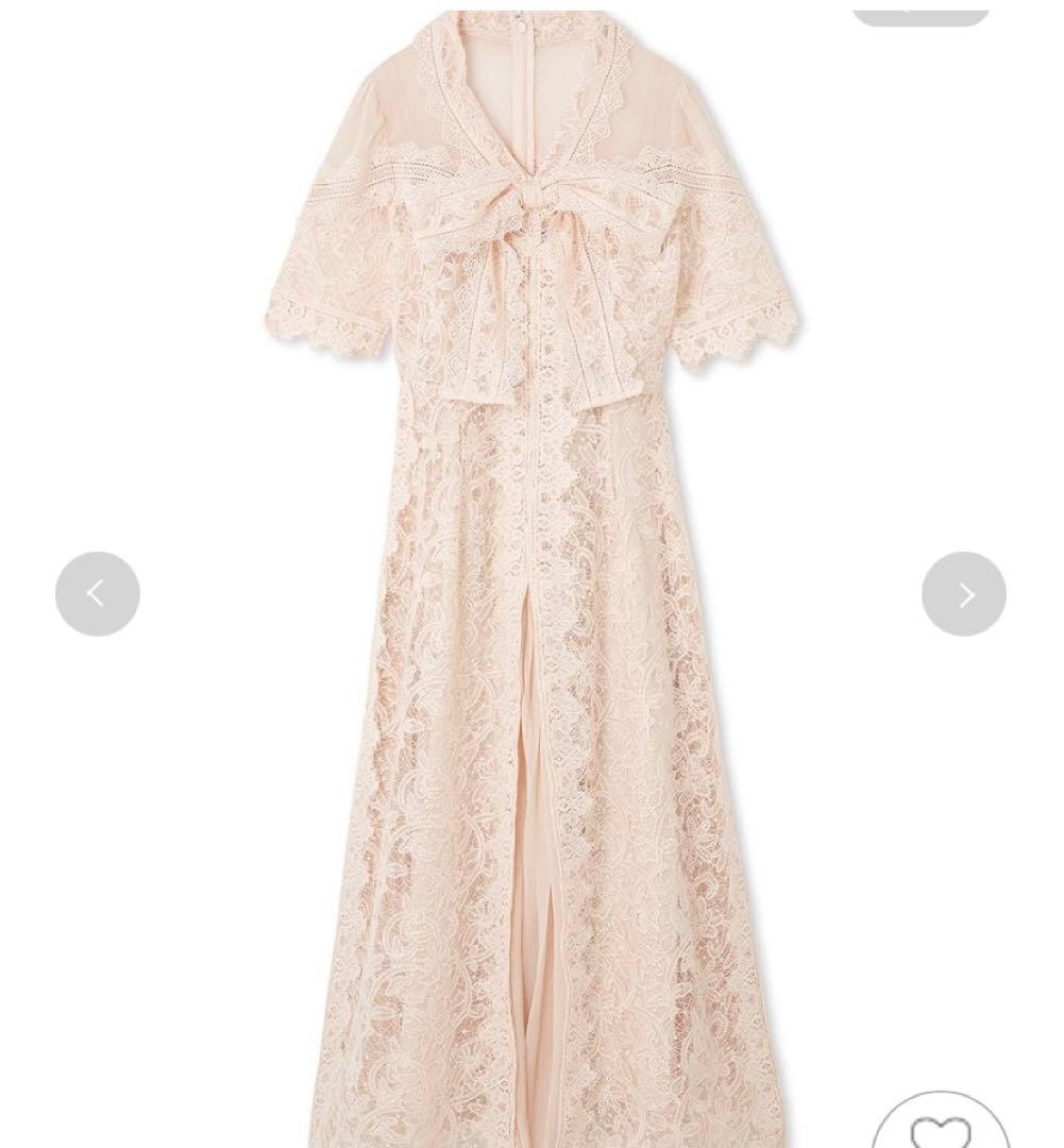 SNIDEL プリーツ切替ボウタイレースドレス