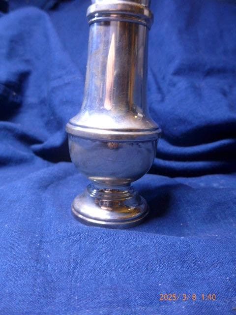 70年代英国老舗メーカ大型ソリッドシルバーシュガーキャスター 18cm 92g