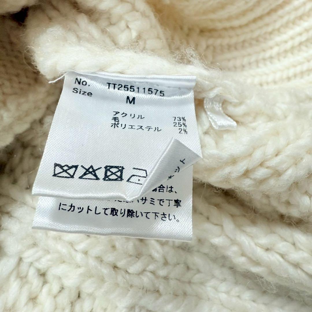 現行品♡THE TOE ケーブルニット フード パーカー ワッフル ウール 厚手