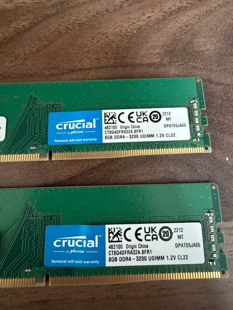 crucial DDR4 3200 8GB×2枚 (16GB)