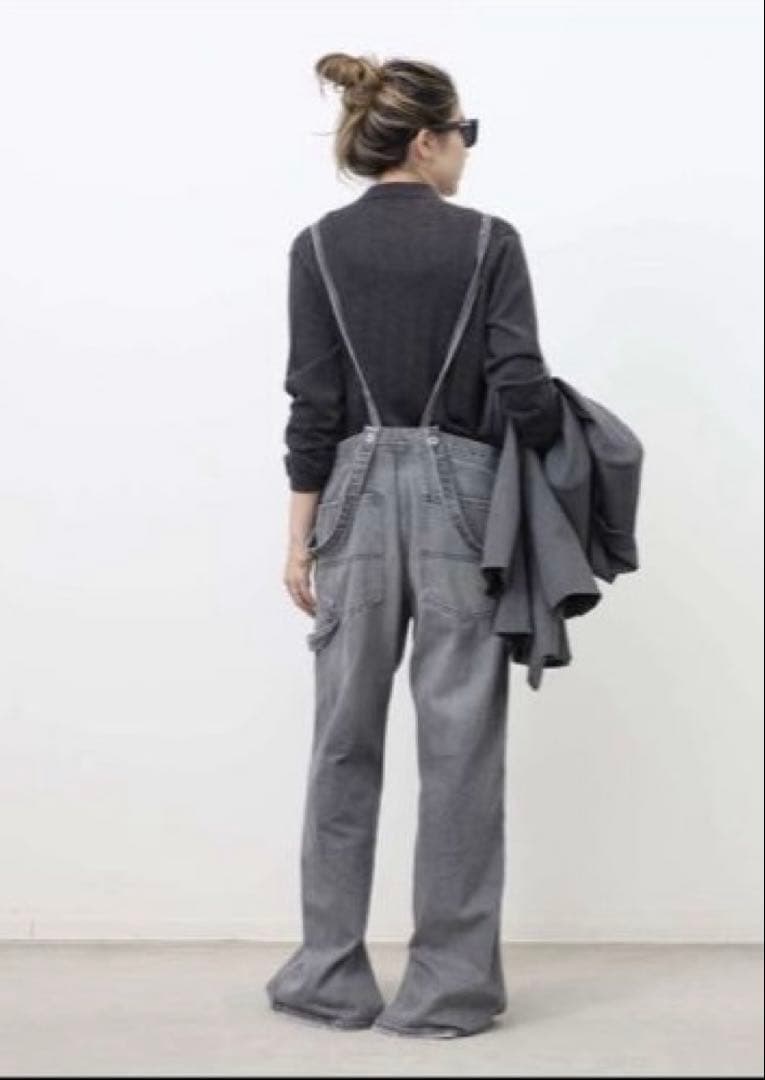 L'Appartment グレー デニム サロペット