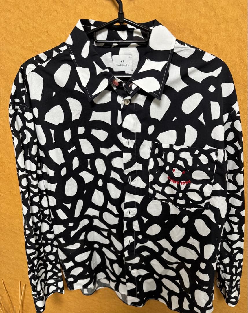 Paul Smith Lサイズ 長袖シャツ 黒白パターンSHIRA