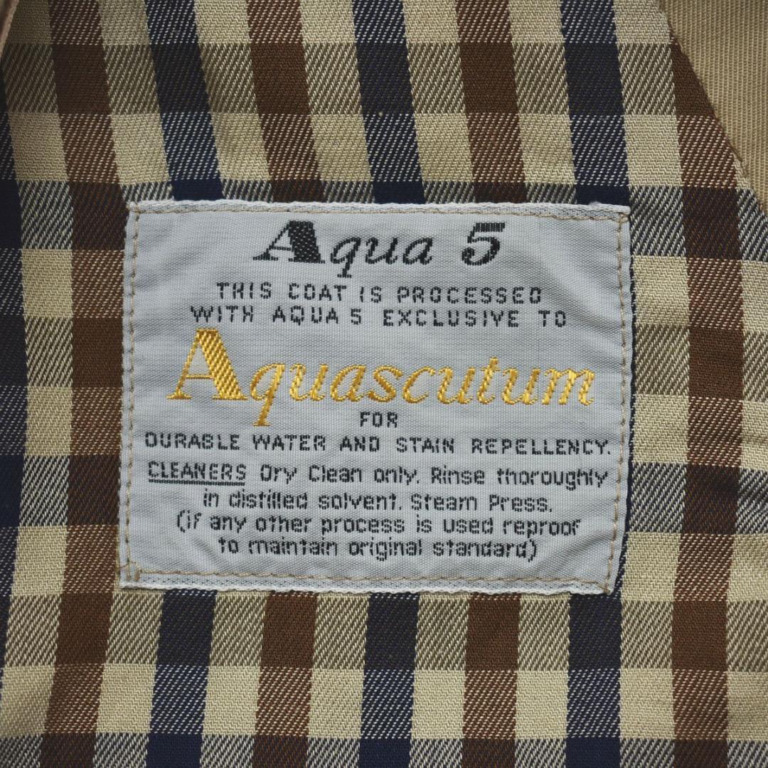 英国製 アクアスキュータム ウールライナー付き ステンカラーコート ベージュ