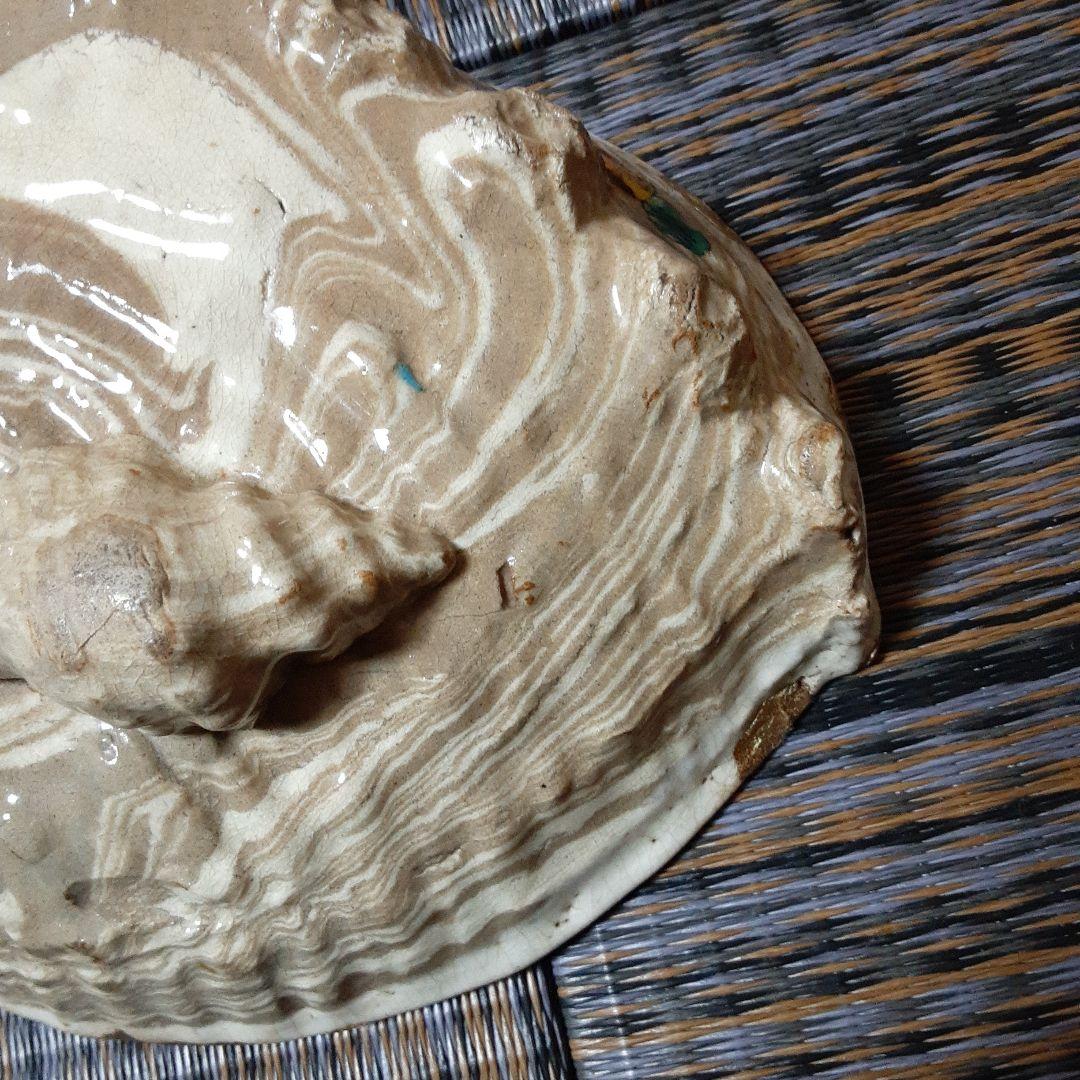 古い伊万里色絵鮑変形皿/金継江戸明治骨壷/手描五十三次囃子大原女/栄螺貝大鉢皿