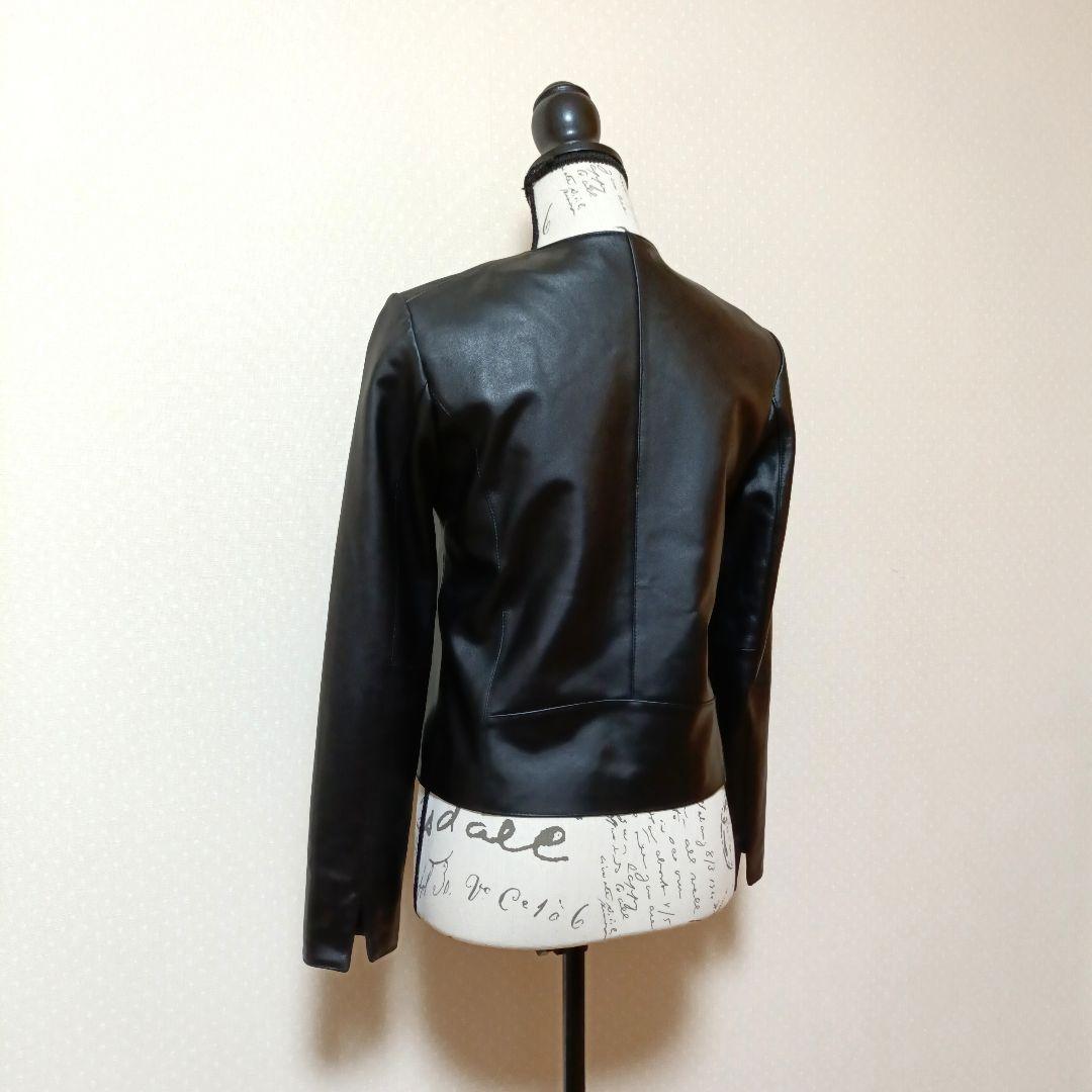 美品　アーガ　ラムレザージャケット　本革　上質　ブルゾン　ライダース　黒　M