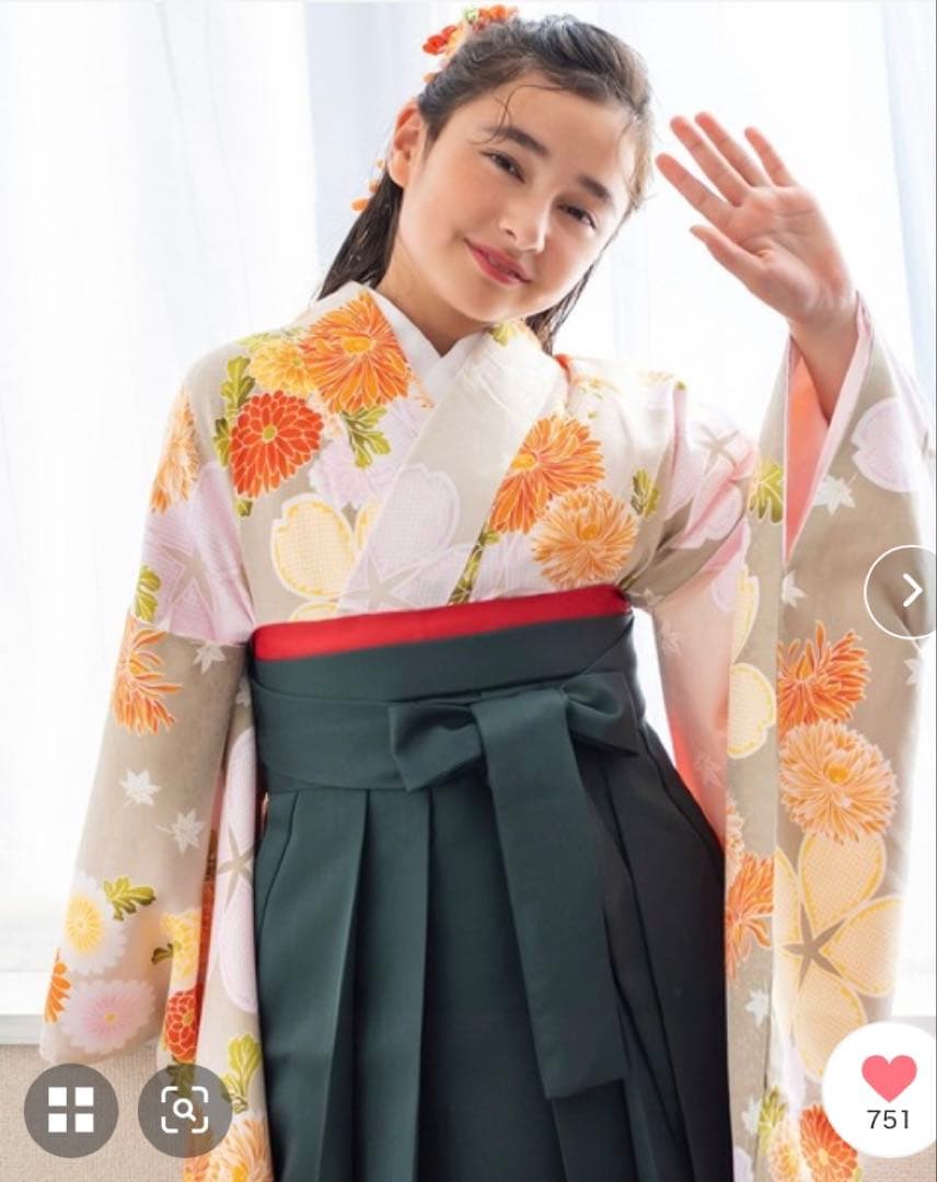 卒業式 小学校 袴3点セット 花柄 KYOETSU