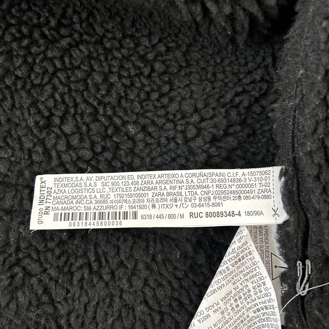 ZARA ザラ フェイクムートン B3 フライトジャケット M ブラック ボア