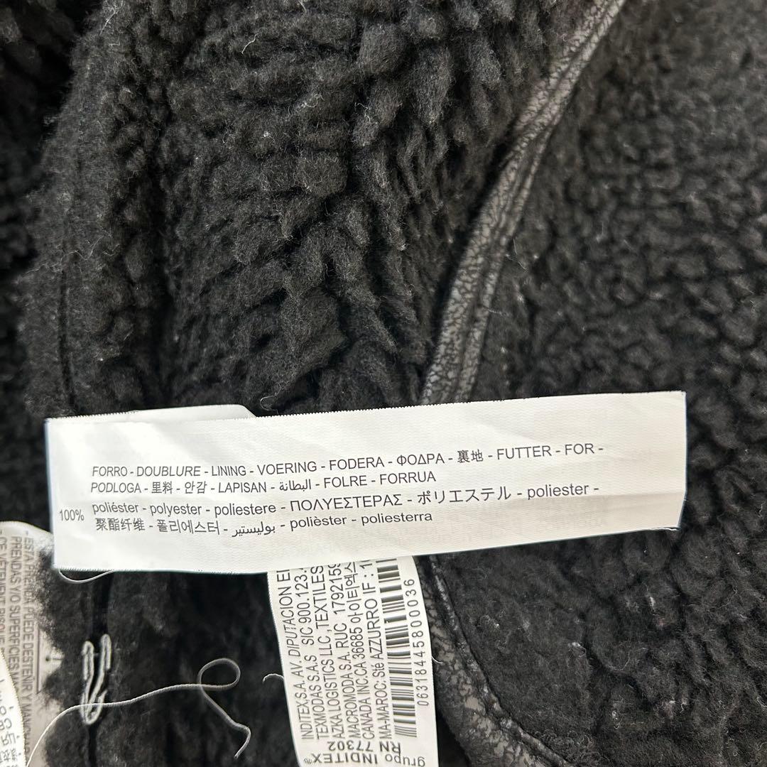 ZARA ザラ フェイクムートン B3 フライトジャケット M ブラック ボア