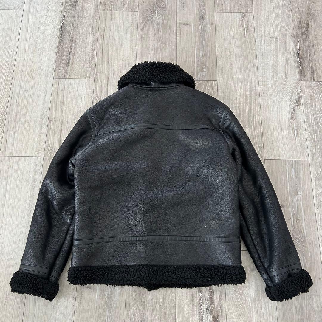 ZARA ザラ フェイクムートン B3 フライトジャケット M ブラック ボア