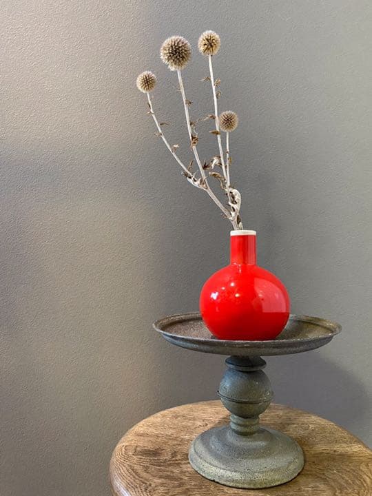 アンティーク ビンテージ 花瓶 フラワーベース 一輪挿し 赤 レッド