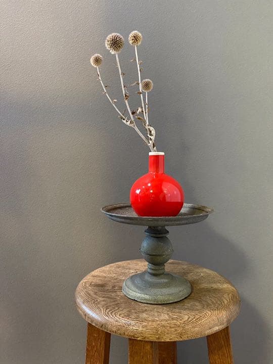 アンティーク ビンテージ 花瓶 フラワーベース 一輪挿し 赤 レッド