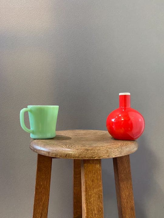 アンティーク ビンテージ 花瓶 フラワーベース 一輪挿し 赤 レッド