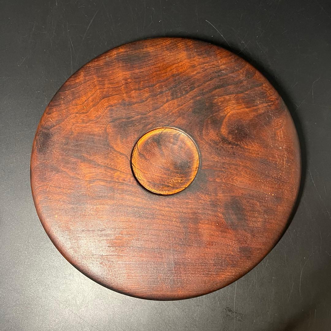 江戸後期〜明治初期 欅製 くり抜き丸盆 拭き漆 酒盆 茶盆 民藝 数寄者向け