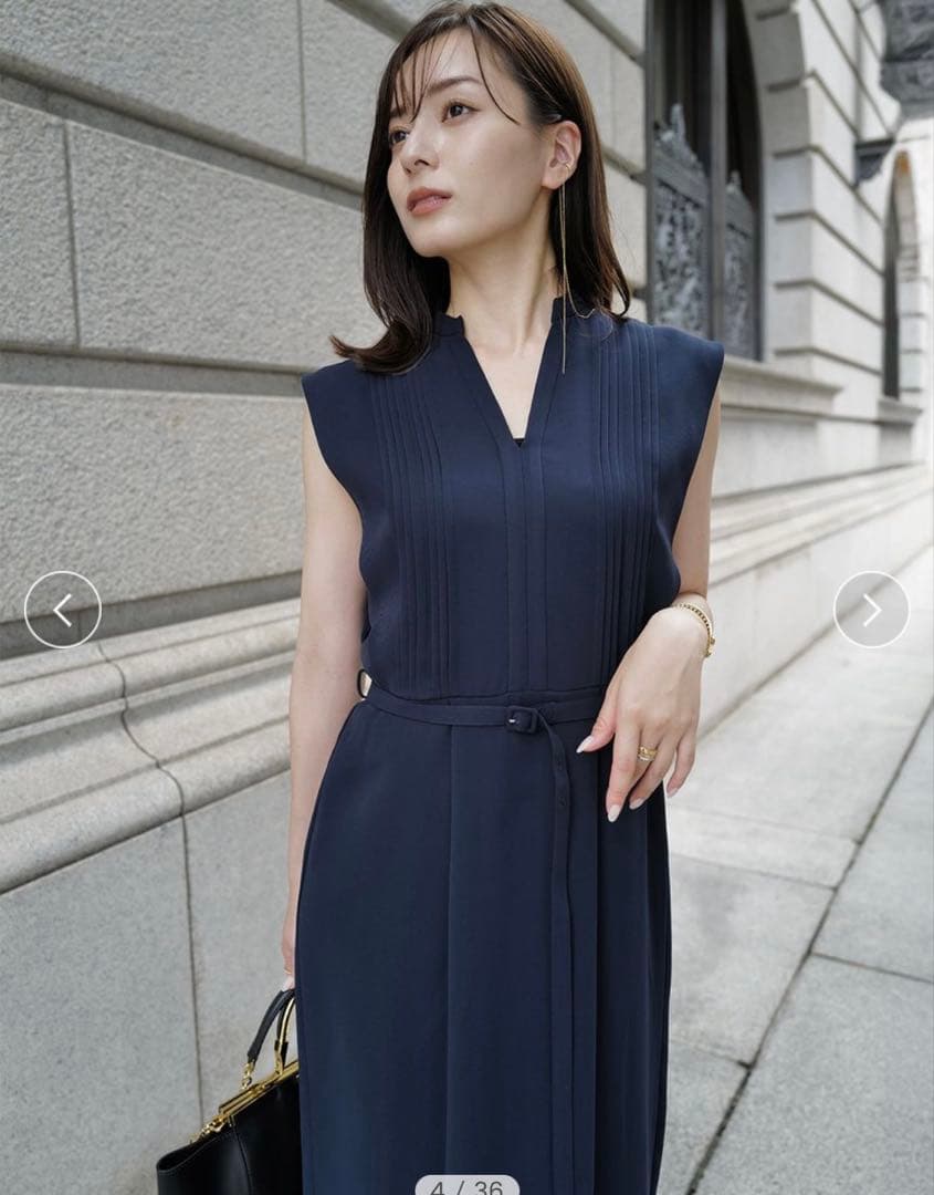 新品未使用anuans トリアセスキッパーネックワンピースSサイズ