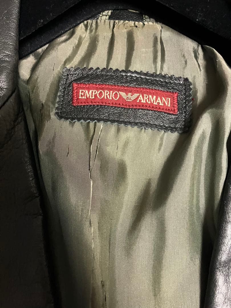 emporio armani 90s ラムレザーテーラードジャケット